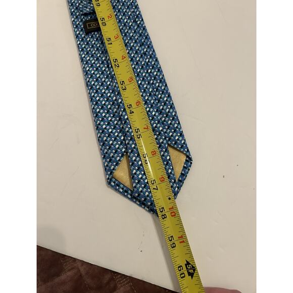 VTG. COUNTESS MARA Rich Blue White Geometric Checker Board Pattern‎ 3-1/2"x 60" - Picture 9 of 10